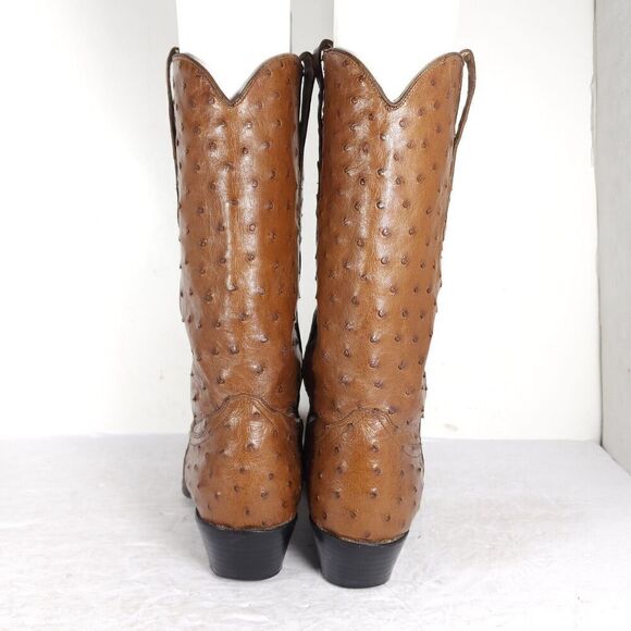 Lone Star Women’s US7B Brown Leather Full Quill Full Ostrish Western Boots - Picture 11 of 16